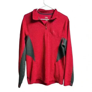 Nike ACG Dri-Fit Men's 1/4 Zip Long-Sleeve Pullover Medium Red Gray